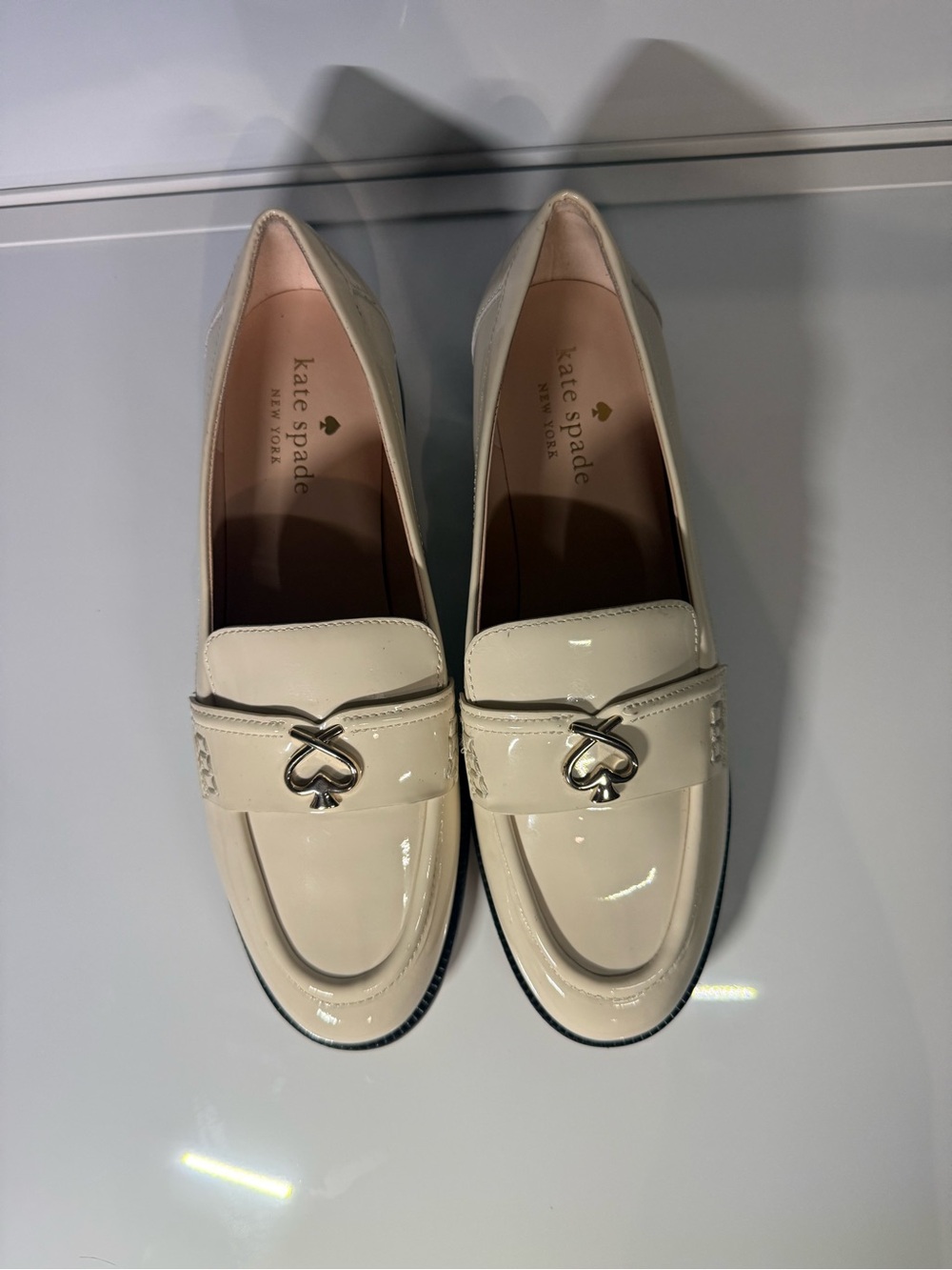 Kate Spade New York Cream Patent Leather Loafers size 8